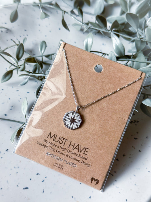 Necklace - Rhodium Plated (16”)