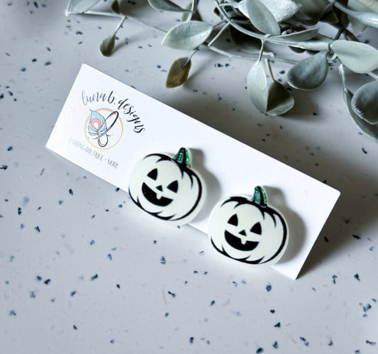 FALLoween: Jack-O-Lantern Studs (Glow)