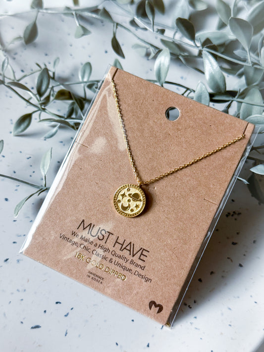 Solar System Necklace - Gold Dipped (16”)