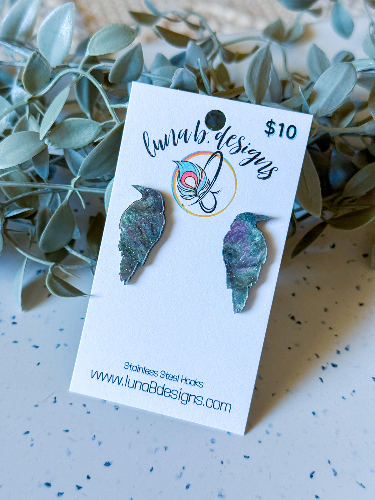 FALLoween: Crow Large Studs