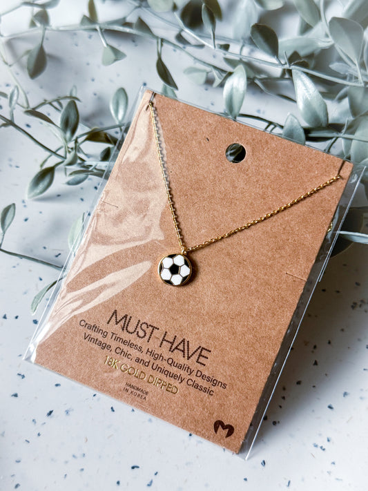 Soccer Necklace - Gold Dipped (16”)