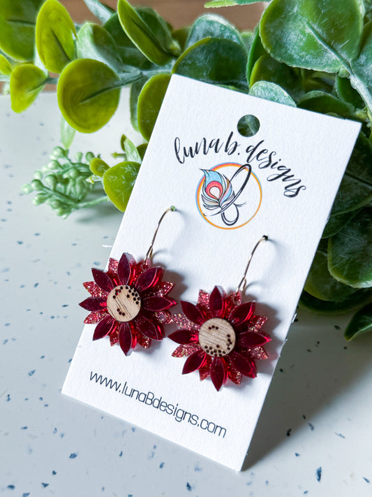 FALLoween: Sunflower Drops (Burgundy)