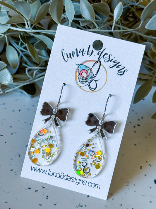 New Year’s Drops: Clear w/ Gold & Silver Glitter Drops