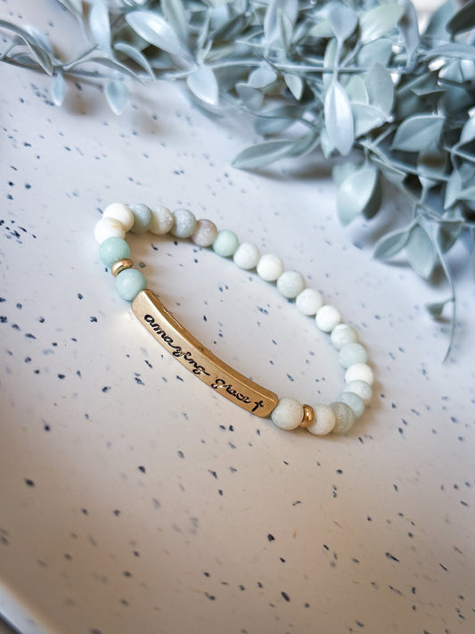Amazing Grace Bracelet - Amazonite/Gold