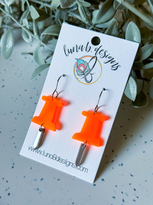 Back to School 🎀✏️: Neon Orange Push Pins
