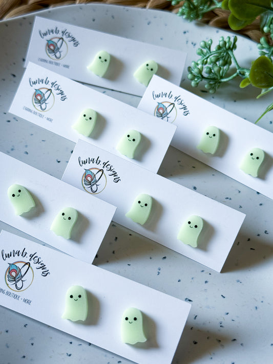 Fall: Small Ghost Studs - Glow!