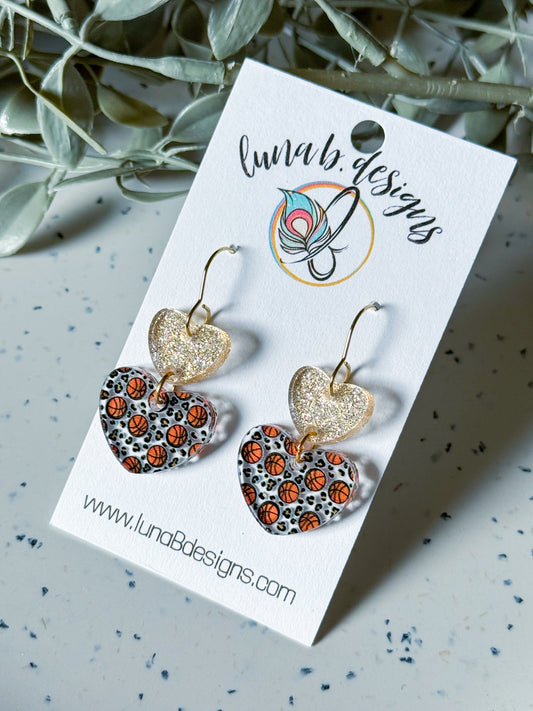 Game Day Leopard Hearts: Basketball