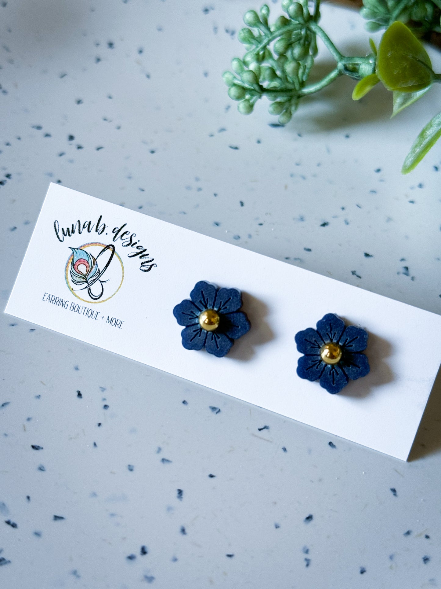 Fall: Flower Studs with Gold Accent