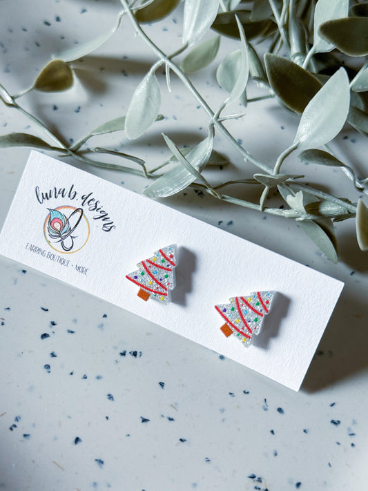 Christmas Collection Studs: White Tree
