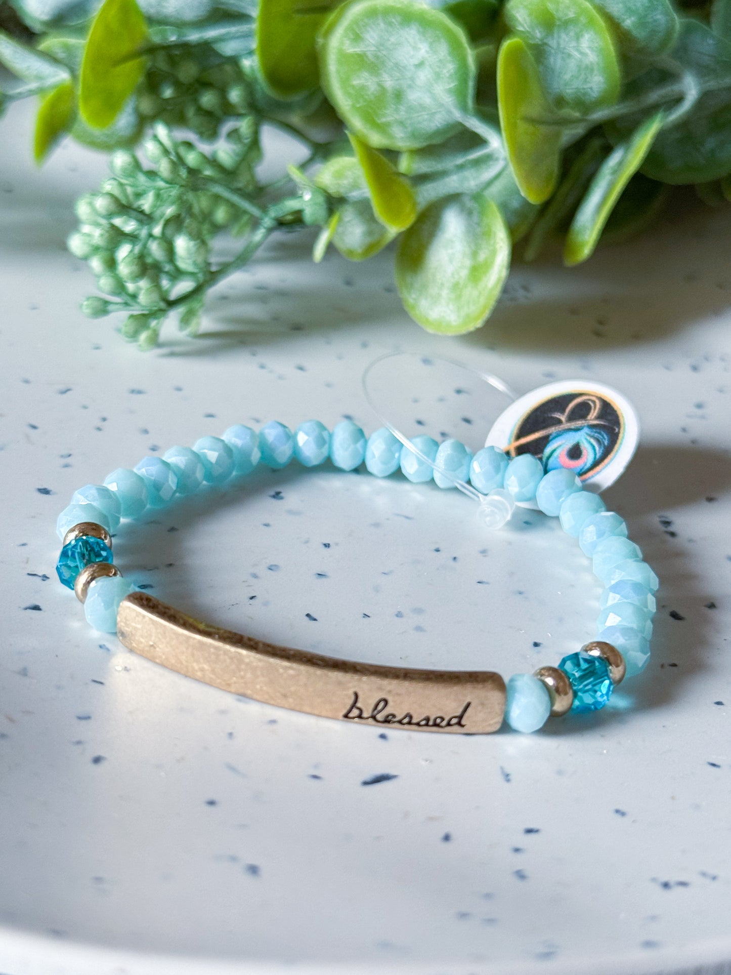 Blessed Bracelet - Light Blue/Gold