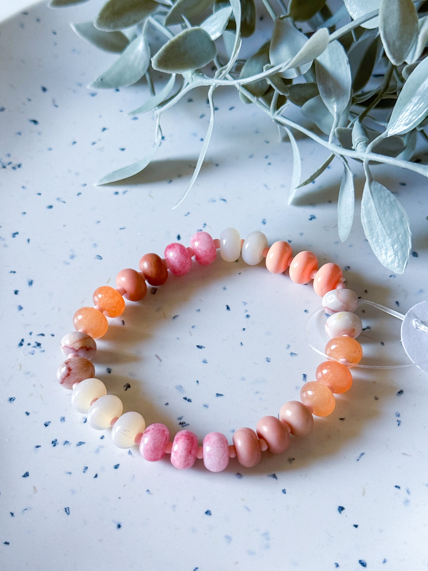 Candy Stone Beaded Bracelet - Peach