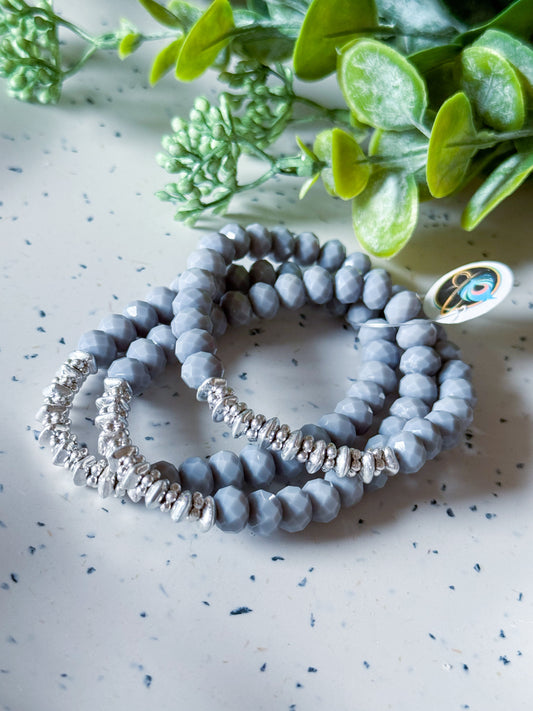 Bracelets - Grey + Silver