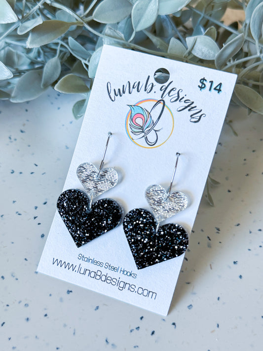 Valentine: Black & Silver Hearts