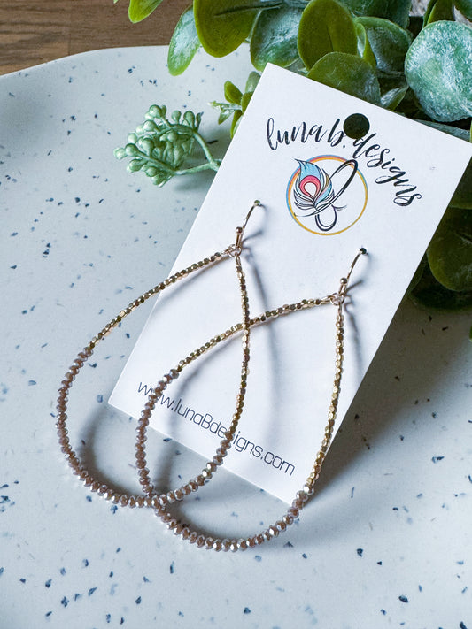 Seed Bead Teardrops - Gold/Champagne