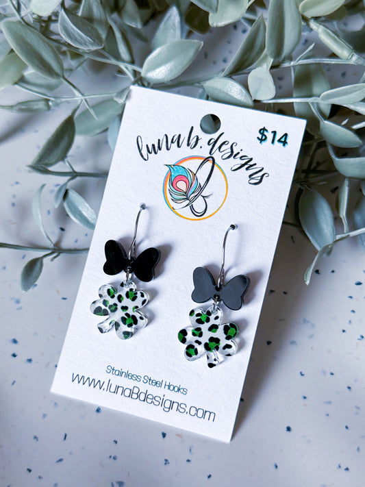 St. Patrick’s Day: Mini Leopard Shamrocks w/ Black Bow