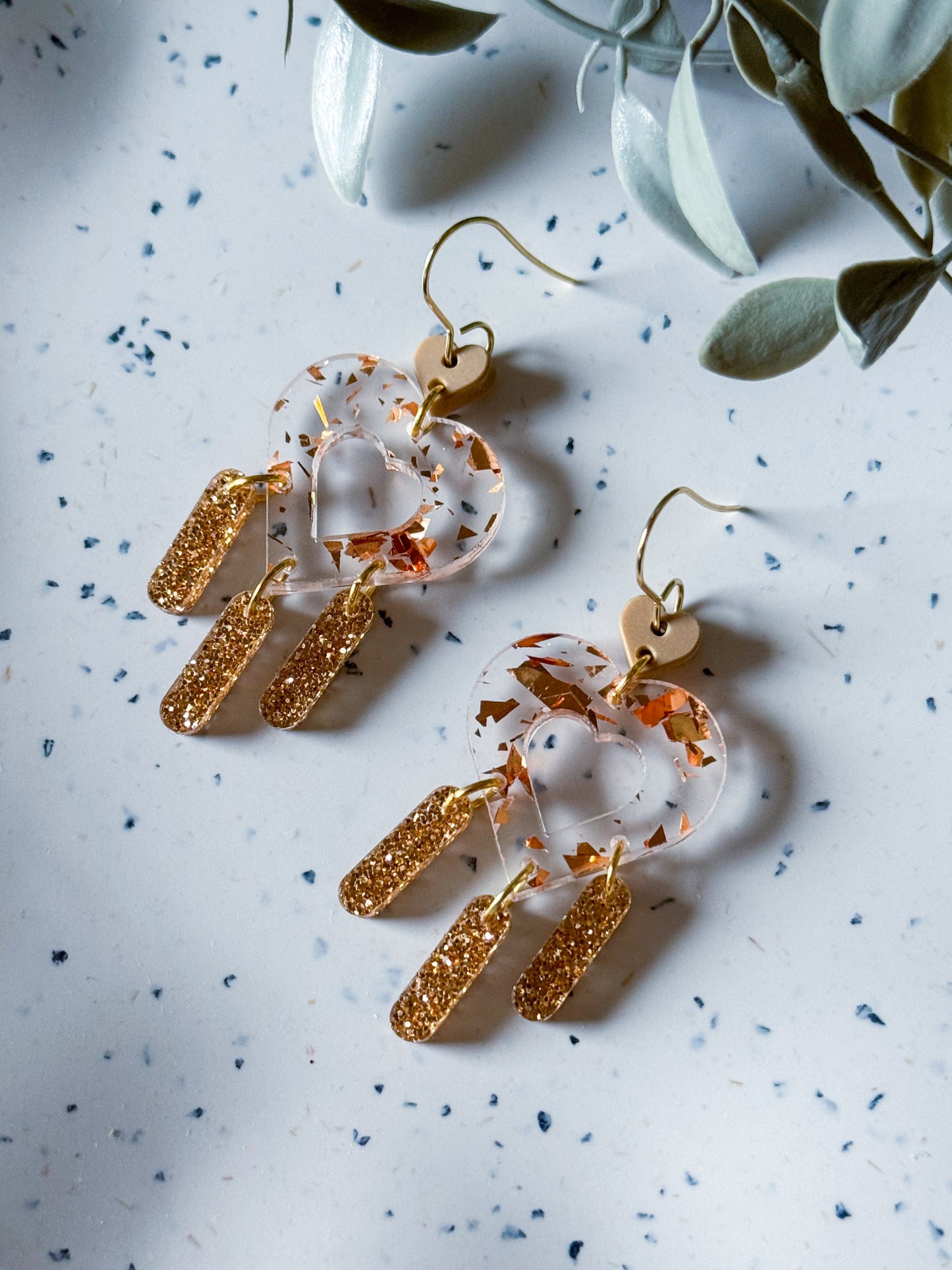 Valentine: Gold Flake Hearts
