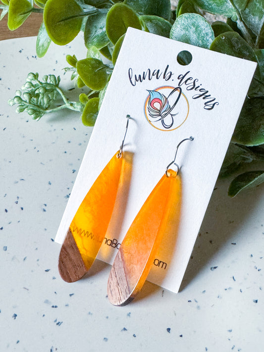 Summer: Wood/Resin Drops (Orange)