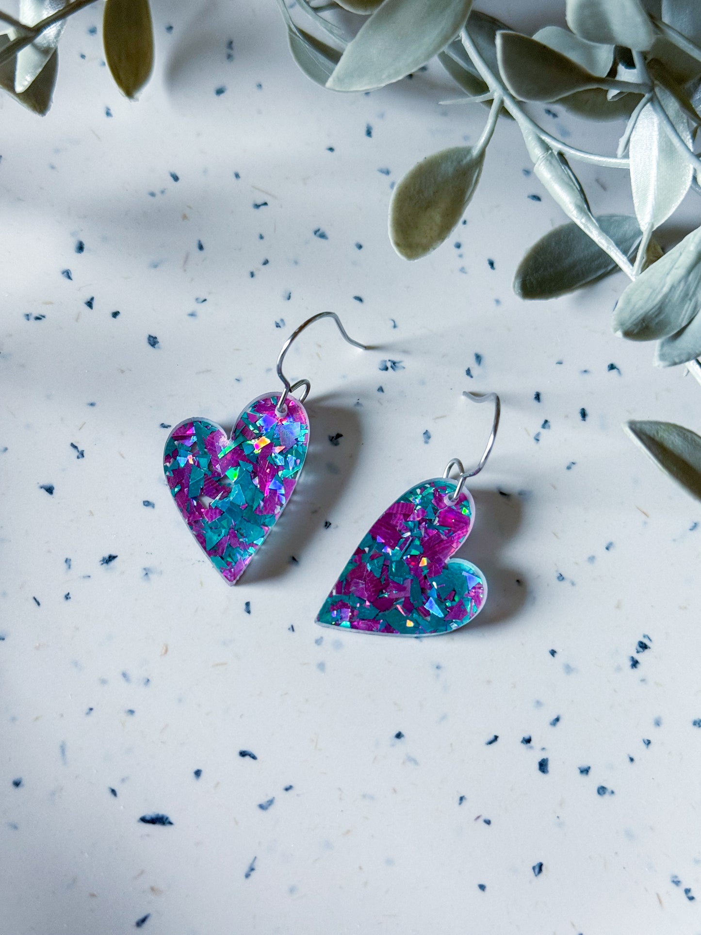 Valentine: Purple/Teal Hearts